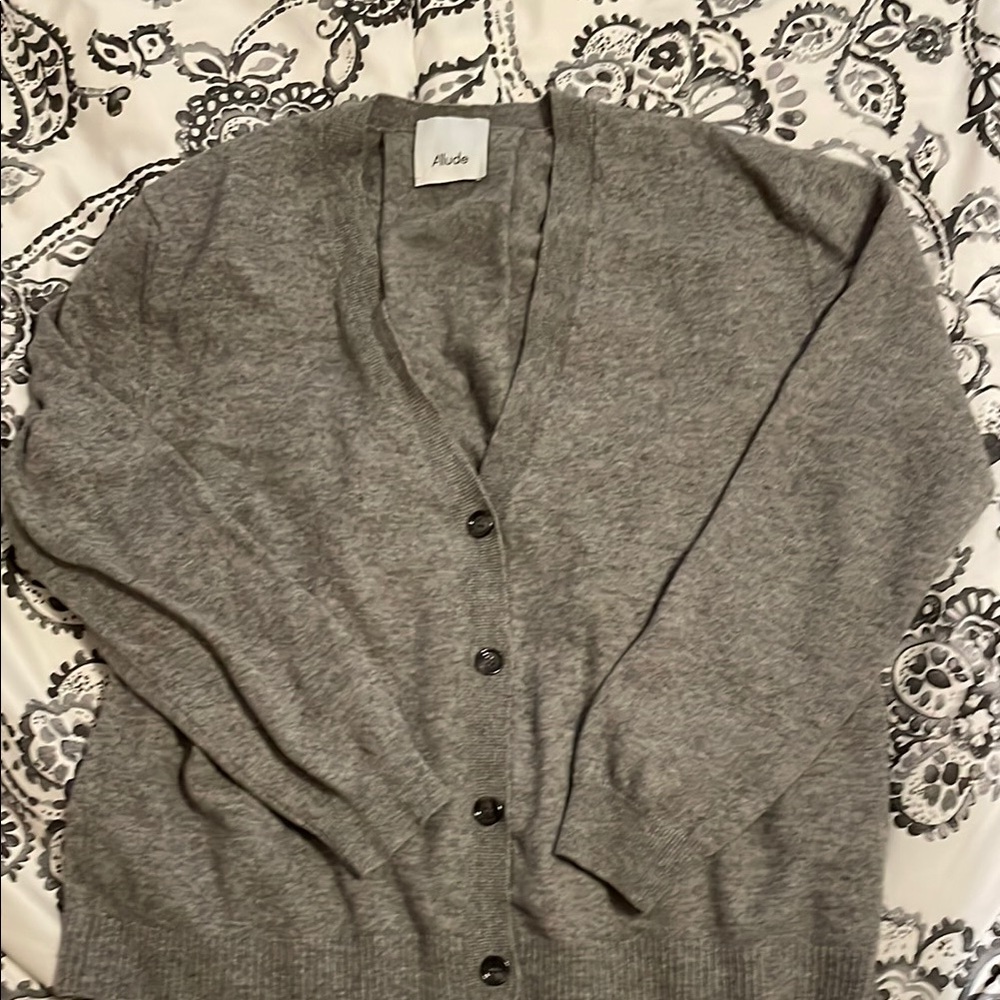Women's Allude Grey Cashmere Blend Sweater XL